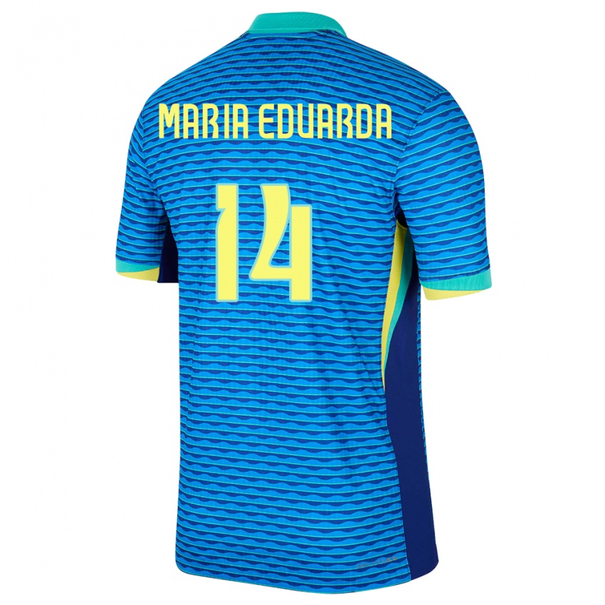 Niño Camiseta Brasil Maria Eduarda #14 Azul 2ª Equipación 24-26 La Camisa Perú