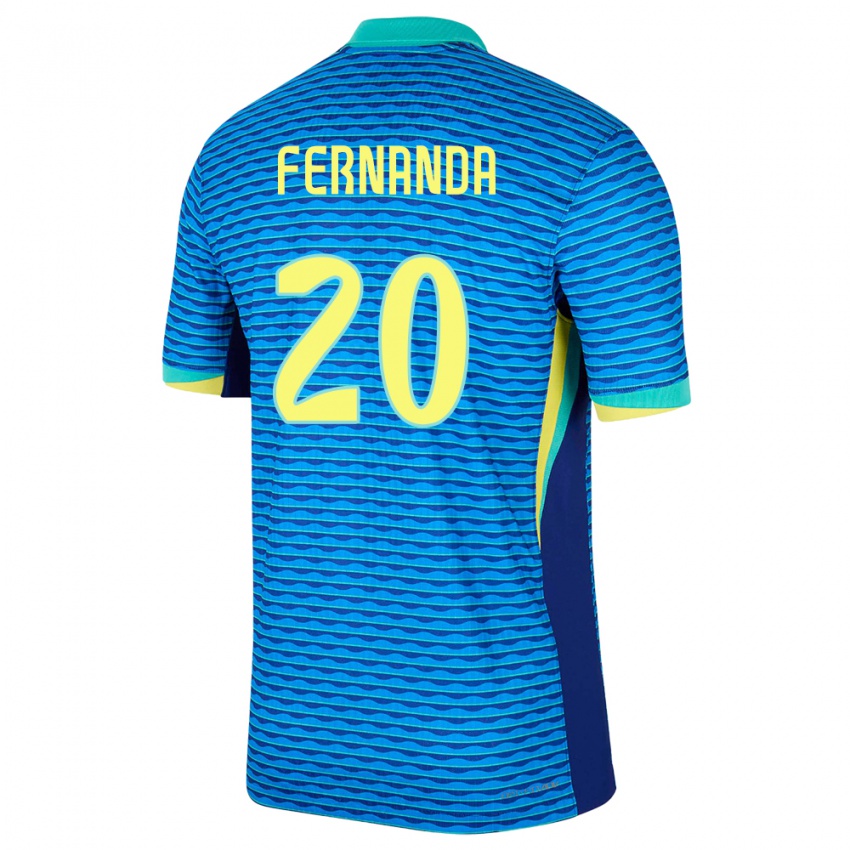 Niño Camiseta Brasil Fernanda Palermo #20 Azul 2ª Equipación 24-26 La Camisa Perú