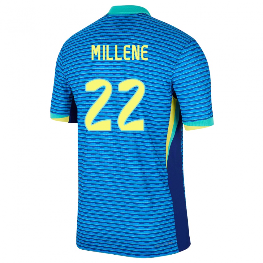 Niño Camiseta Brasil Millene #22 Azul 2ª Equipación 24-26 La Camisa Perú