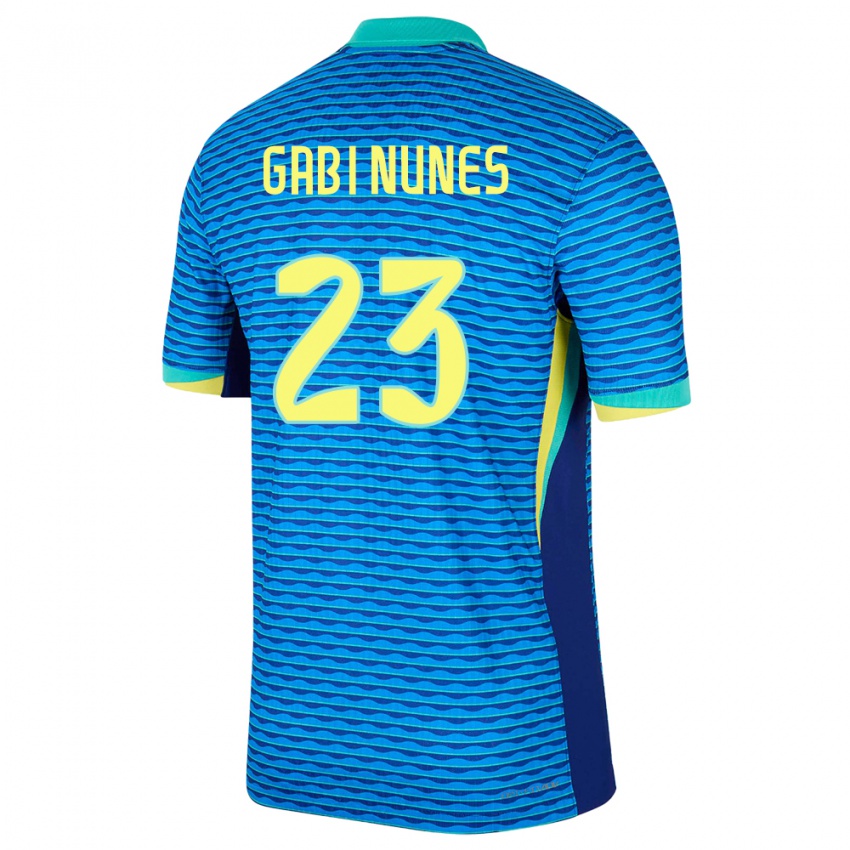 Niño Camiseta Brasil Gabi Nunes #23 Azul 2ª Equipación 24-26 La Camisa Perú