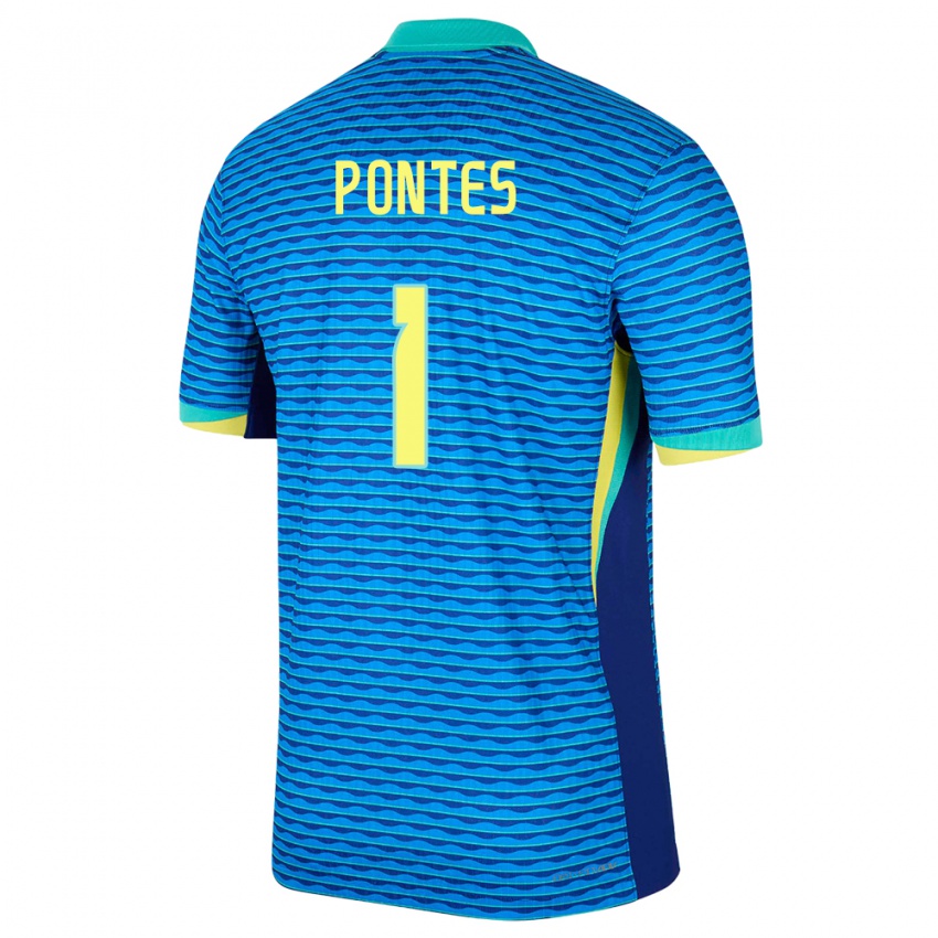 Niño Camiseta Brasil Mycael Pontes #1 Azul 2ª Equipación 24-26 La Camisa Perú