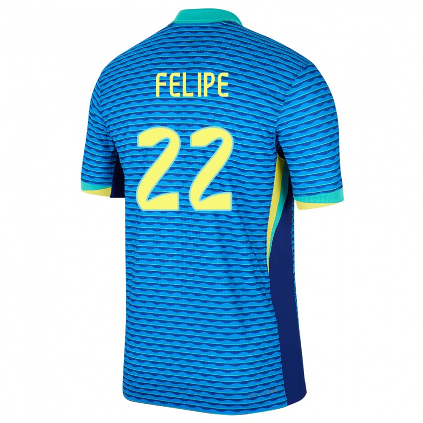 Niño Camiseta Brasil Cayo Felipe #22 Azul 2ª Equipación 24-26 La Camisa Perú