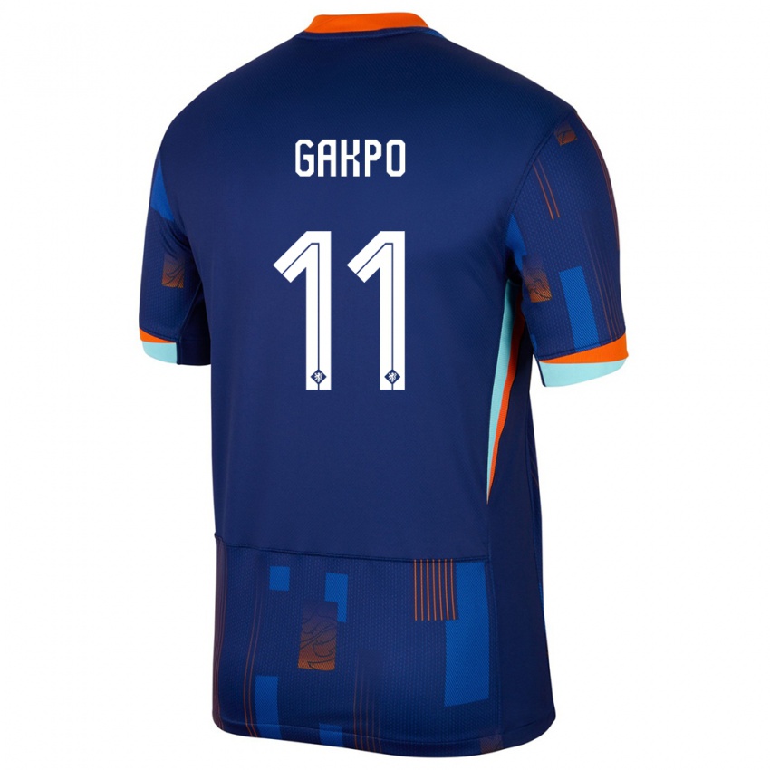 Niño Camiseta Países Bajos Cody Gakpo #11 Azul 2ª Equipación 24-26 La Camisa Perú