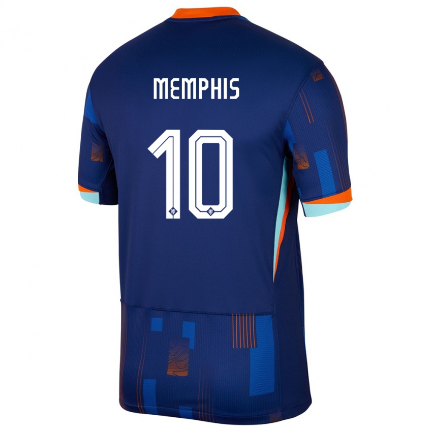 Niño Camiseta Países Bajos Memphis Depay #10 Azul 2ª Equipación 24-26 La Camisa Perú