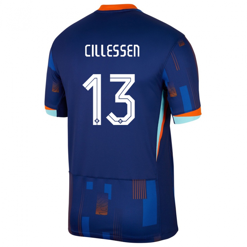 Niño Camiseta Países Bajos Jasper Cillessen #13 Azul 2ª Equipación 24-26 La Camisa Perú