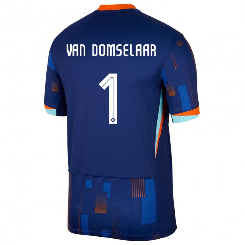 Niño Camiseta Países Bajos Daphne Van Domselaar #1 Azul 2ª Equipación 24-26 La Camisa Perú