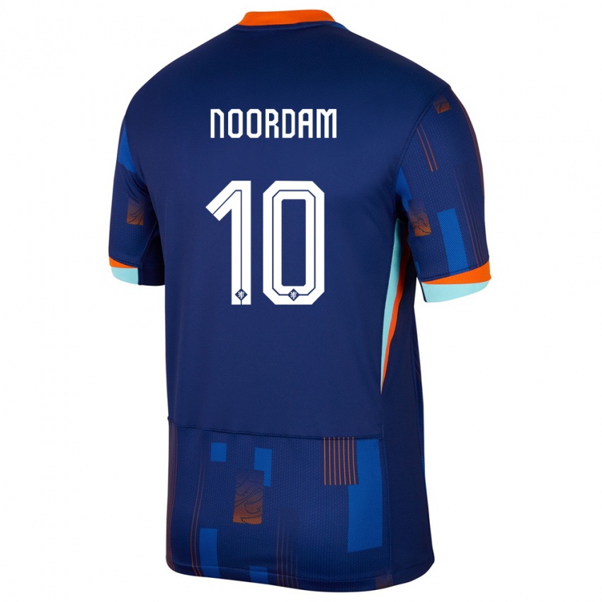 Niño Camiseta Países Bajos Nadine Noordam #10 Azul 2ª Equipación 24-26 La Camisa Perú