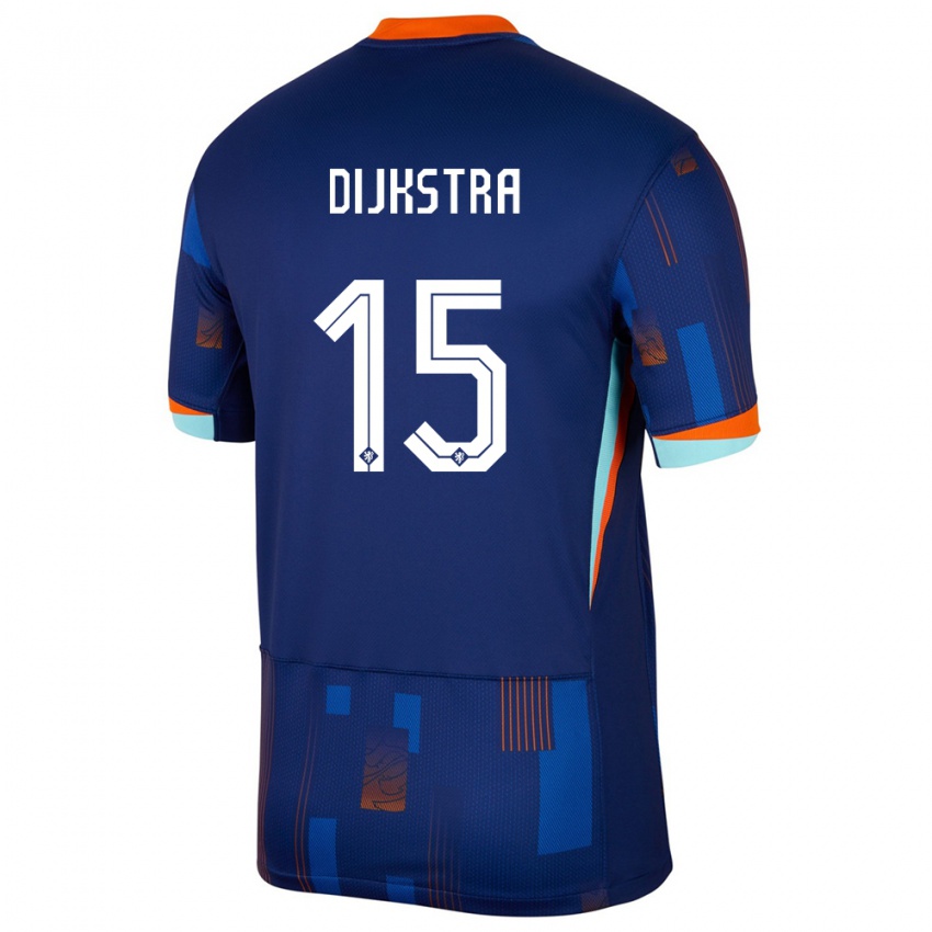 Niño Camiseta Países Bajos Caitlin Dijkstra #15 Azul 2ª Equipación 24-26 La Camisa Perú