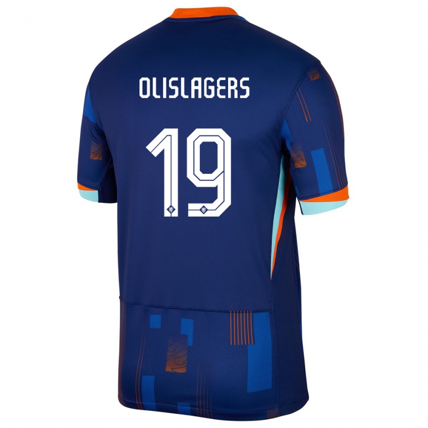 Niño Camiseta Países Bajos Marisa Olislagers #19 Azul 2ª Equipación 24-26 La Camisa Perú