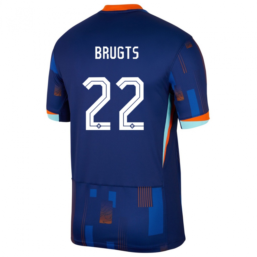 Niño Camiseta Países Bajos Esmee Brugts #22 Azul 2ª Equipación 24-26 La Camisa Perú