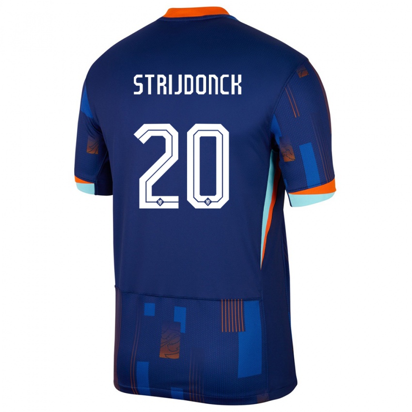 Niño Camiseta Países Bajos Bayren Strijdonck #20 Azul 2ª Equipación 24-26 La Camisa Perú