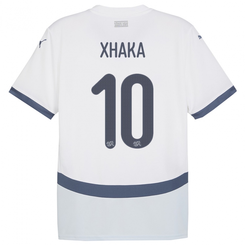 Niño Camiseta Suiza Granit Xhaka #10 Blanco 2ª Equipación 24-26 La Camisa Perú