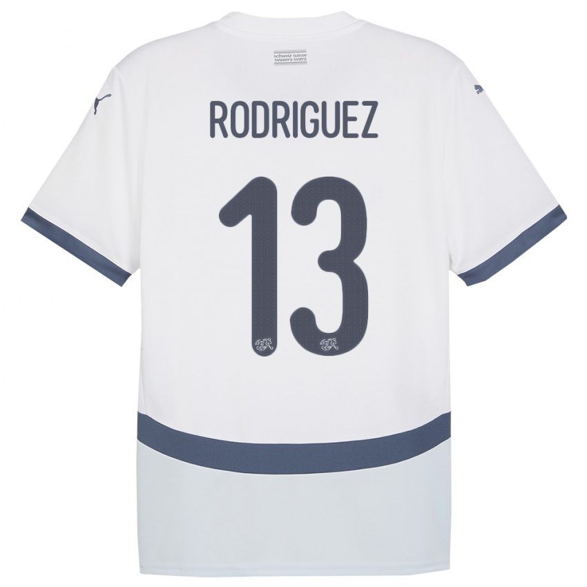 Niño Camiseta Suiza Ricardo Rodriguez #13 Blanco 2ª Equipación 24-26 La Camisa Perú