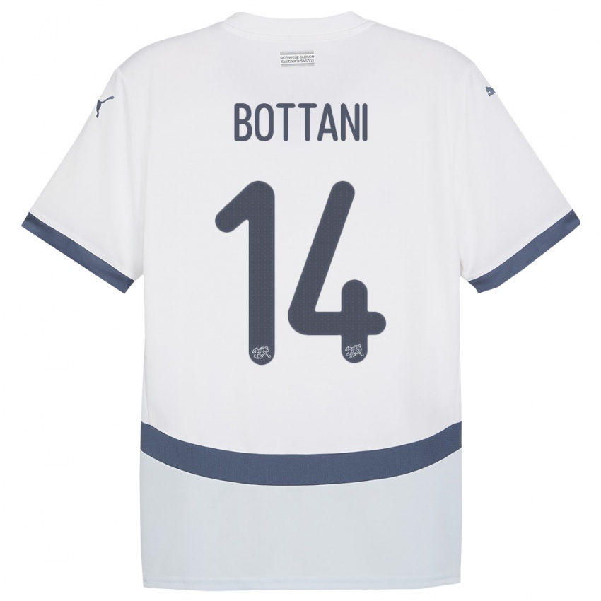 Niño Camiseta Suiza Mattia Bottani #14 Blanco 2ª Equipación 24-26 La Camisa Perú