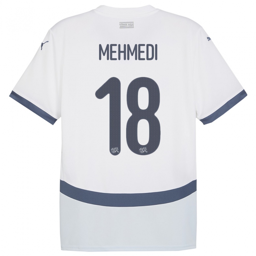 Niño Camiseta Suiza Admir Mehmedi #18 Blanco 2ª Equipación 24-26 La Camisa Perú