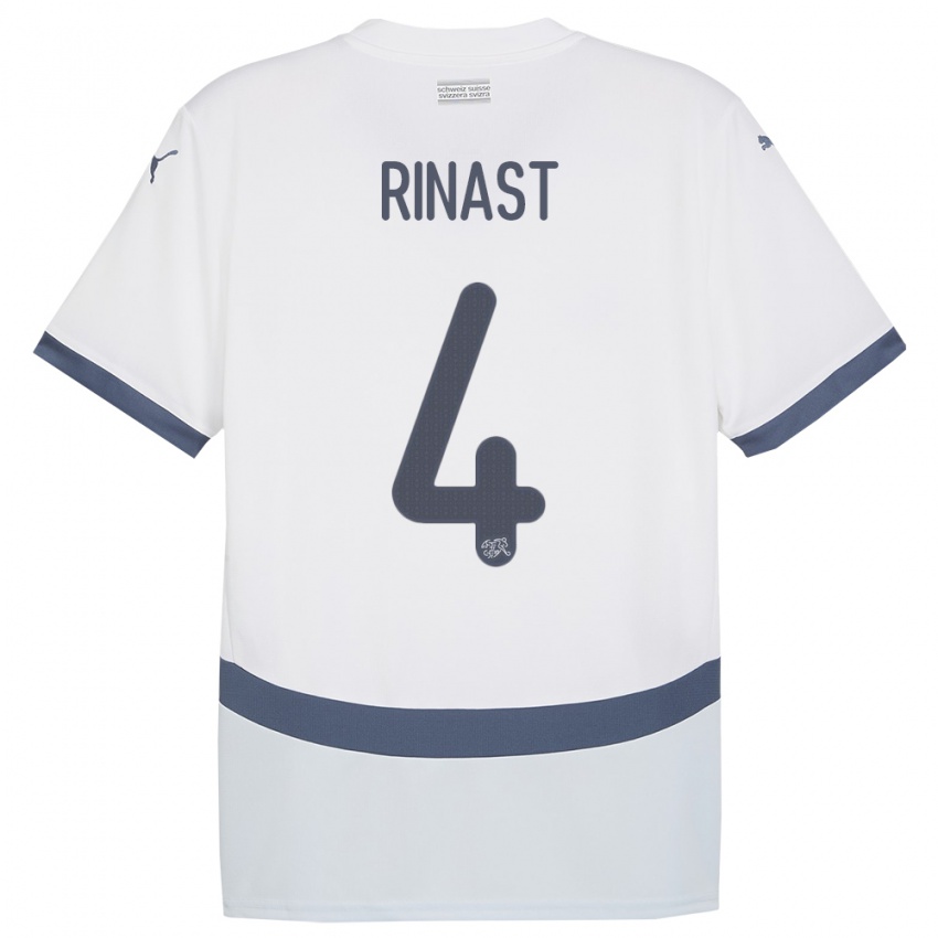 Niño Camiseta Suiza Rachel Rinast #4 Blanco 2ª Equipación 24-26 La Camisa Perú