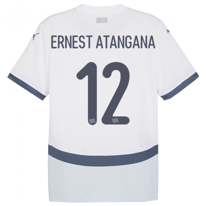 Niño Camiseta Suiza Brian Ernest Atangana #12 Blanco 2ª Equipación 24-26 La Camisa Perú