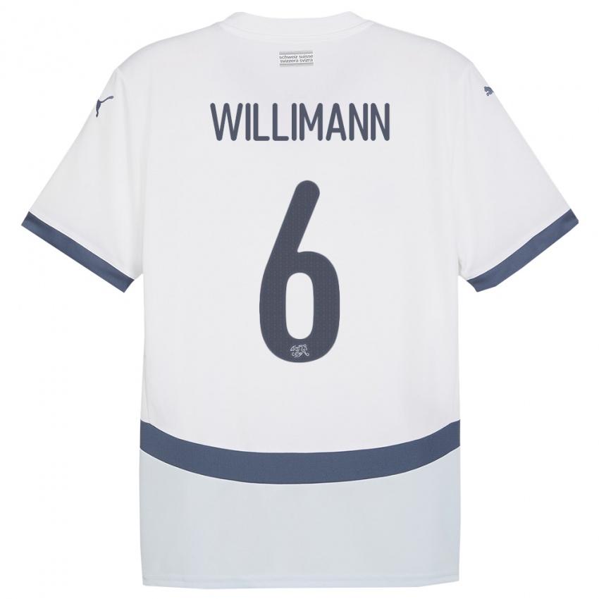 Niño Camiseta Suiza Mauricio Willimann #6 Blanco 2ª Equipación 24-26 La Camisa Perú