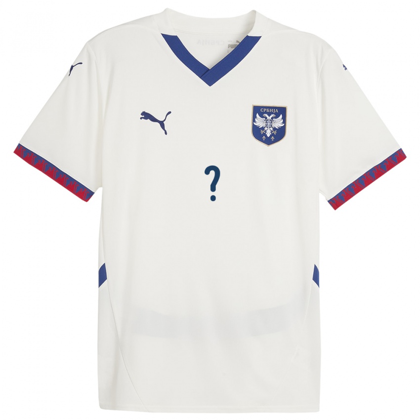 Niño Camiseta Serbia Su Nombre #0 Blanco 2ª Equipación 24-26 La Camisa Perú