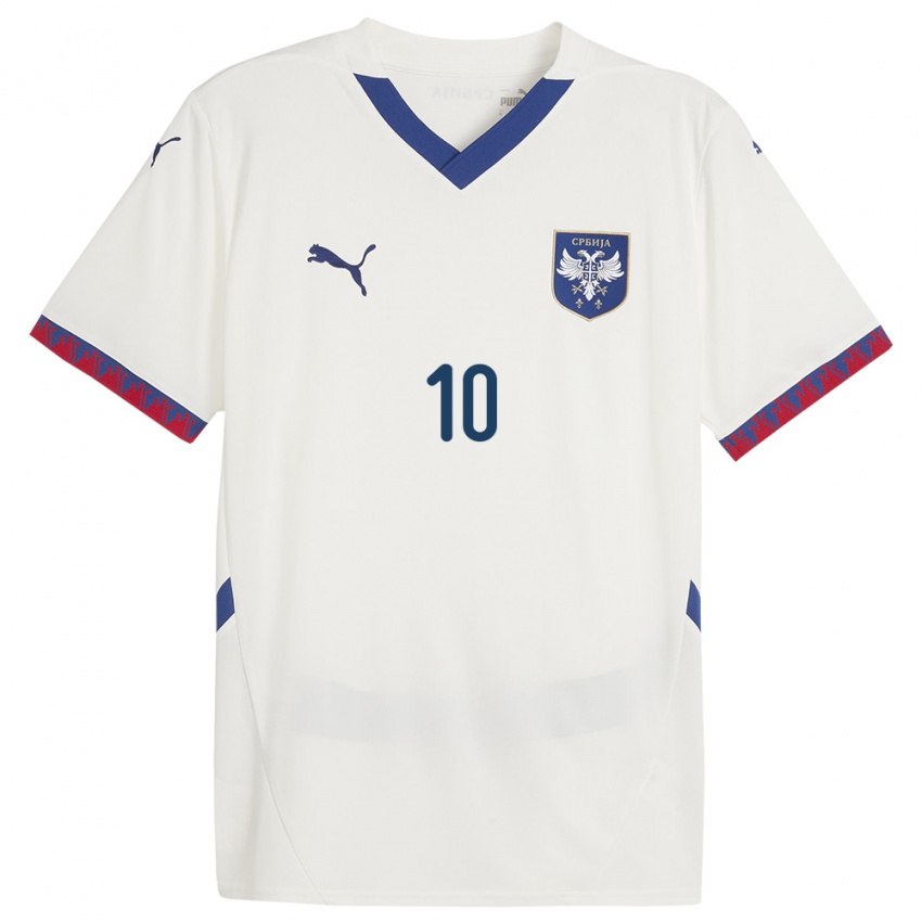 Niño Camiseta Serbia Mateja Radonjic #10 Blanco 2ª Equipación 24-26 La Camisa Perú