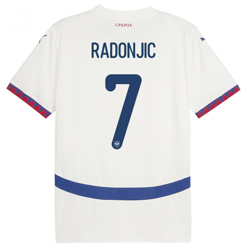 Niño Camiseta Serbia Nemanja Radonjic #7 Blanco 2ª Equipación 24-26 La Camisa Perú