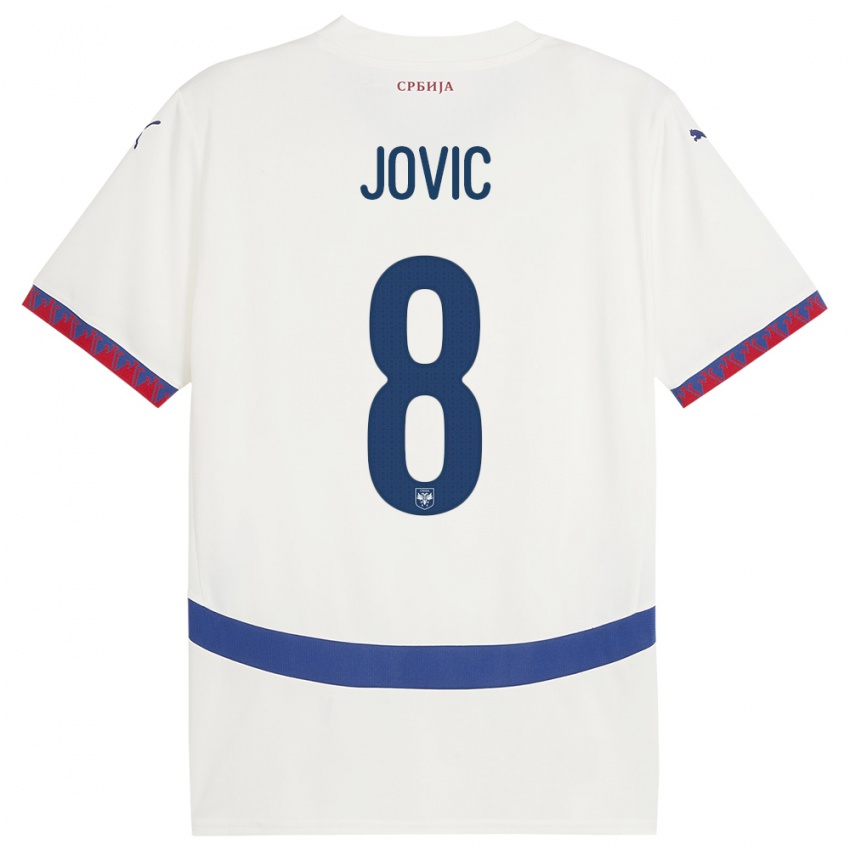 Niño Camiseta Serbia Luka Jovic #8 Blanco 2ª Equipación 24-26 La Camisa Perú