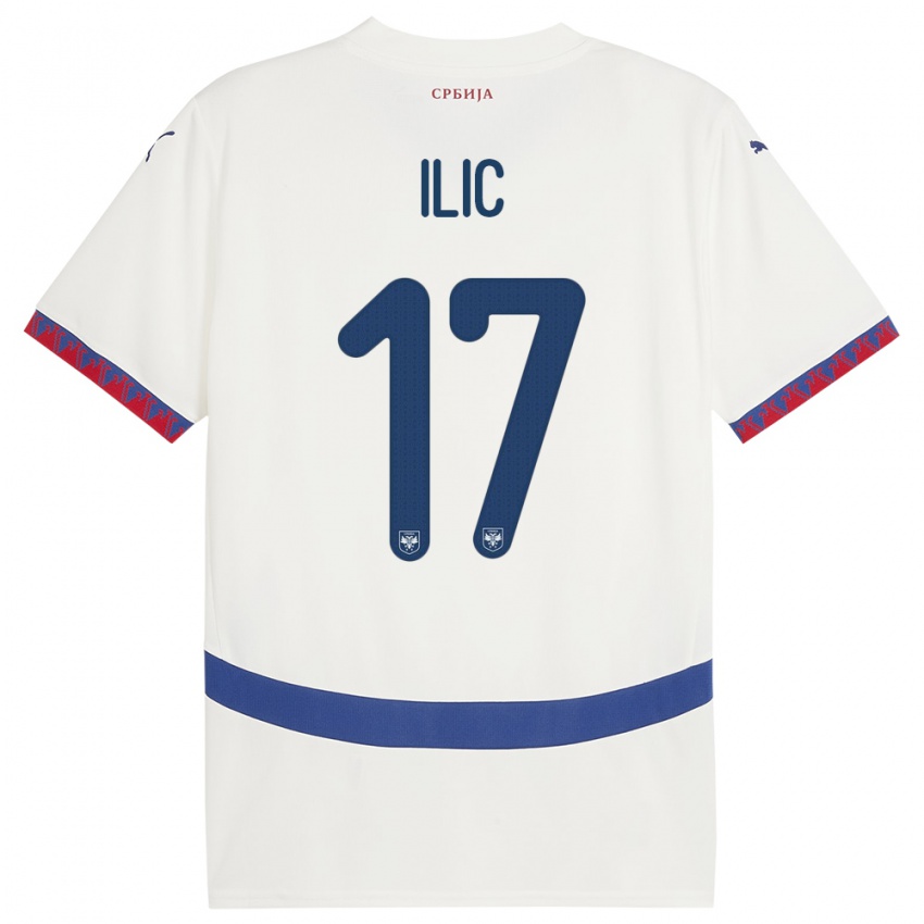 Niño Camiseta Serbia Ivan Ilic #17 Blanco 2ª Equipación 24-26 La Camisa Perú