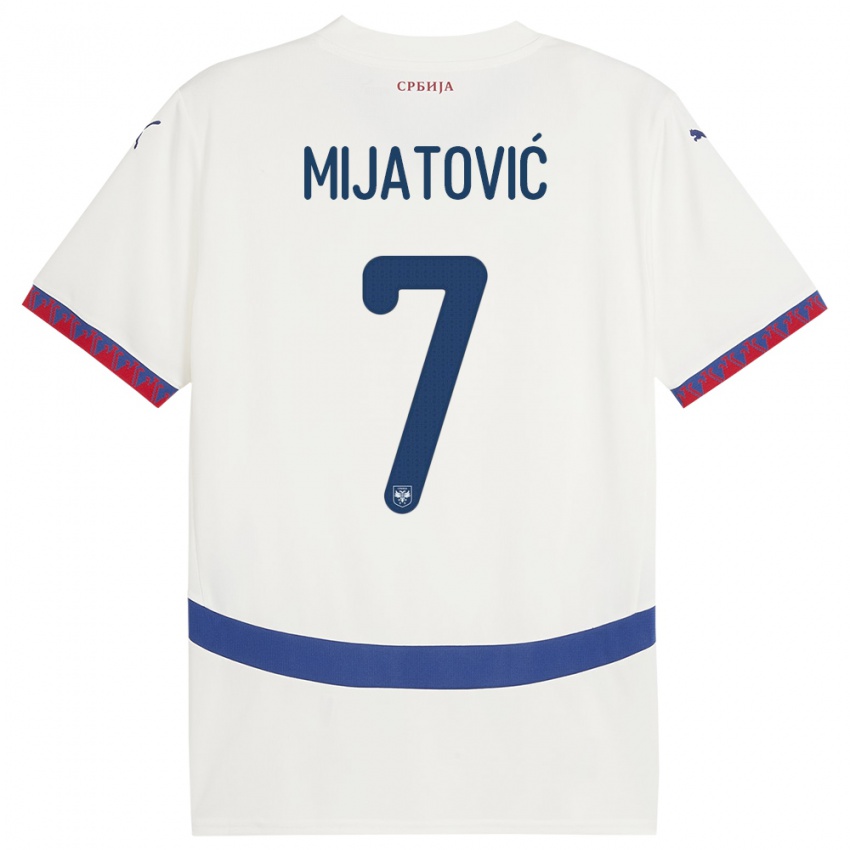 Niño Camiseta Serbia Milica Mijatovic #7 Blanco 2ª Equipación 24-26 La Camisa Perú