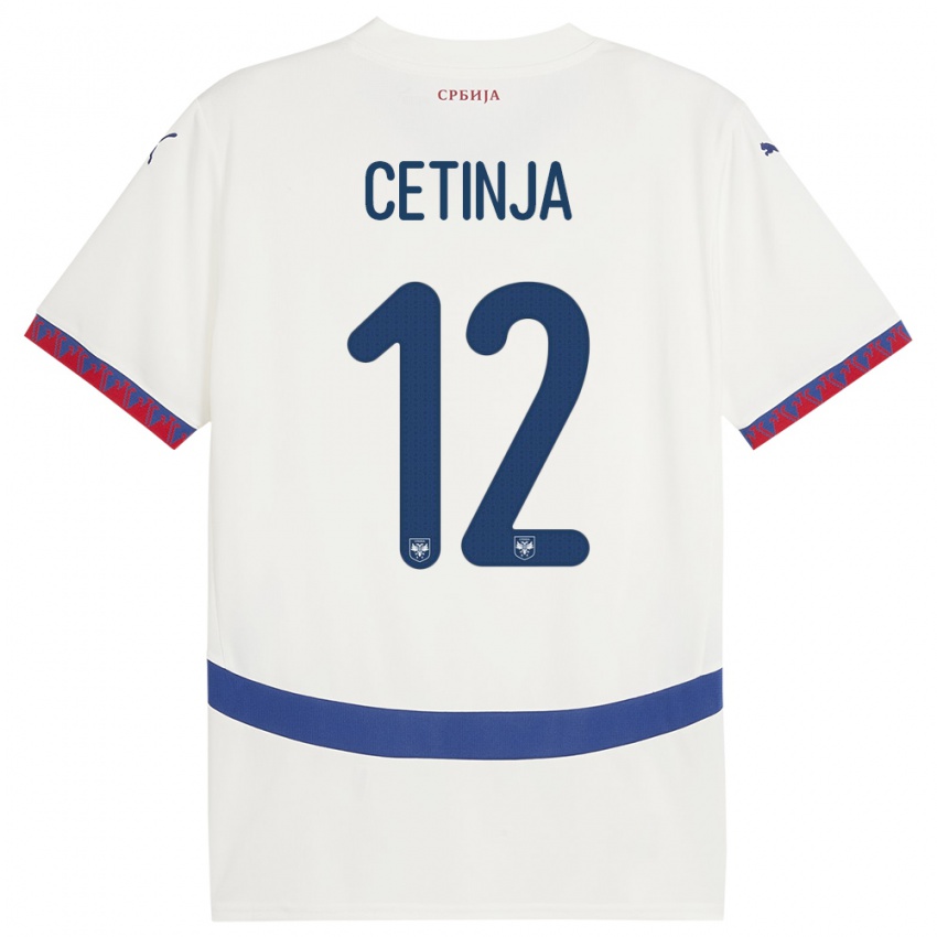 Niño Camiseta Serbia Sara Cetinja #12 Blanco 2ª Equipación 24-26 La Camisa Perú