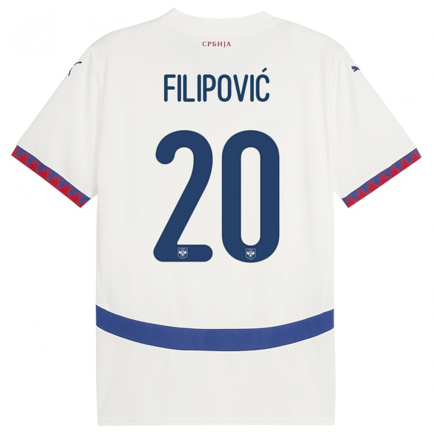 Niño Camiseta Serbia Tijana Filipovic #20 Blanco 2ª Equipación 24-26 La Camisa Perú