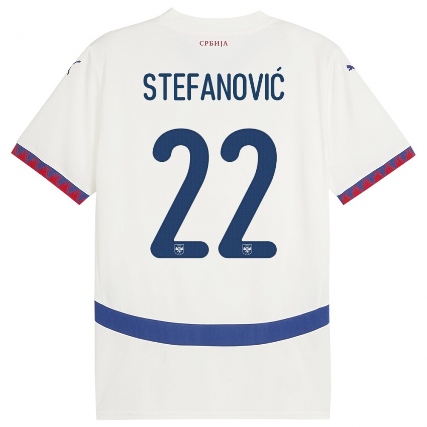 Niño Camiseta Serbia Dejana Stefanovic #22 Blanco 2ª Equipación 24-26 La Camisa Perú