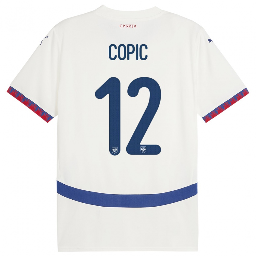 Niño Camiseta Serbia Marko Copic #12 Blanco 2ª Equipación 24-26 La Camisa Perú