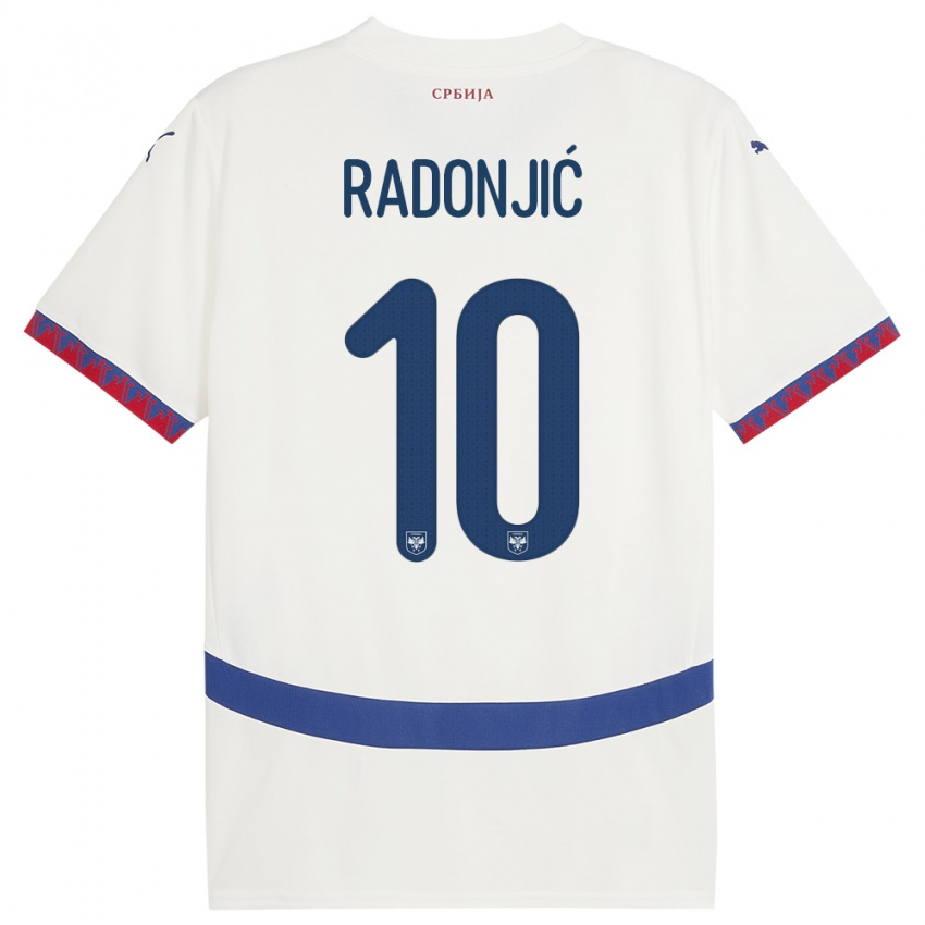 Niño Camiseta Serbia Mateja Radonjic #10 Blanco 2ª Equipación 24-26 La Camisa Perú