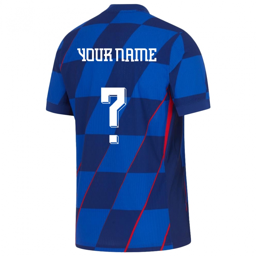 Niño Camiseta Croacia Su Nombre #0 Azul 2ª Equipación 24-26 La Camisa Perú