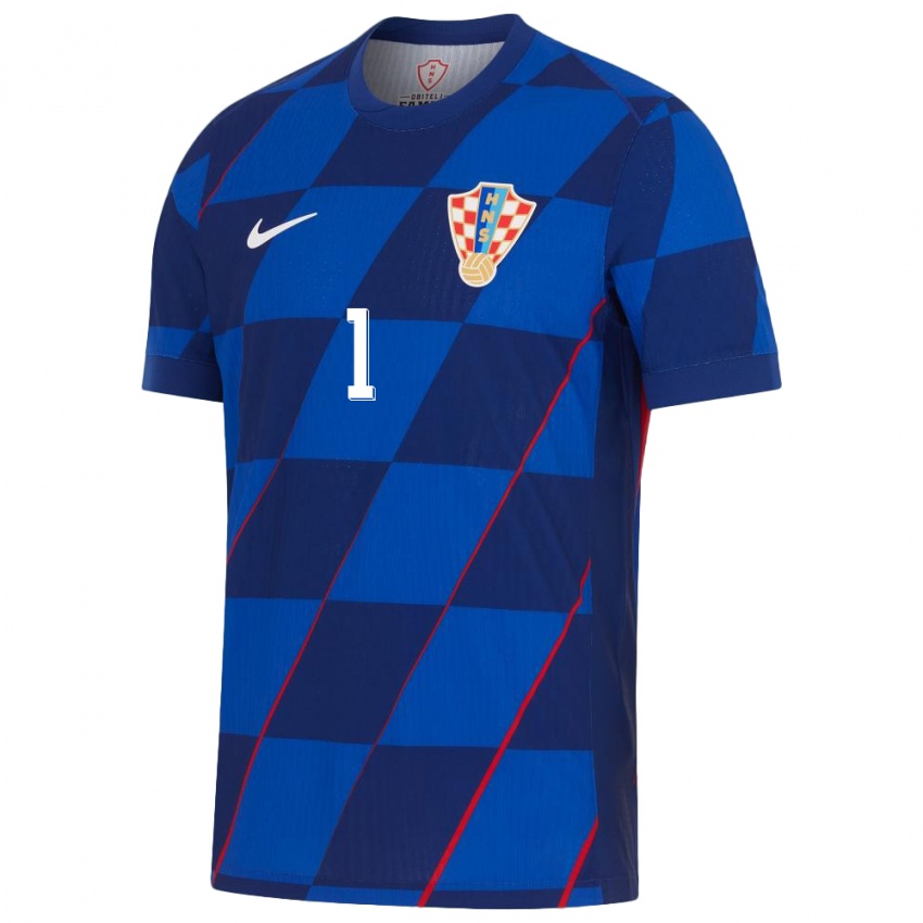 Niño Camiseta Croacia Dominik Livakovic #1 Azul 2ª Equipación 24-26 La Camisa Perú