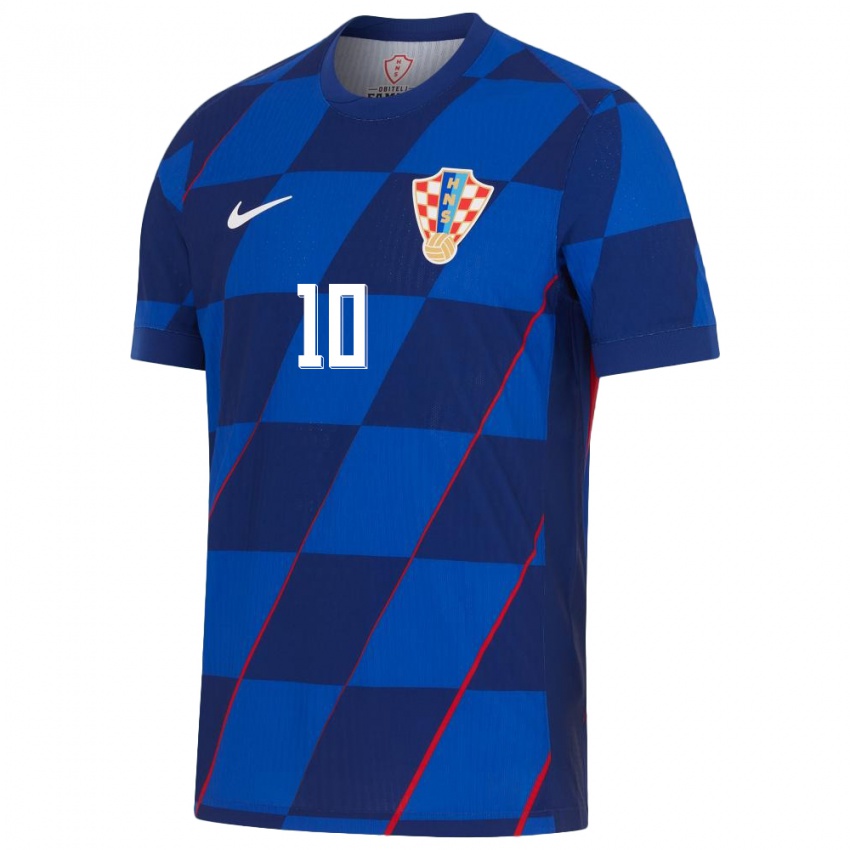 Niño Camiseta Croacia Lovro Zvonarek #10 Azul 2ª Equipación 24-26 La Camisa Perú