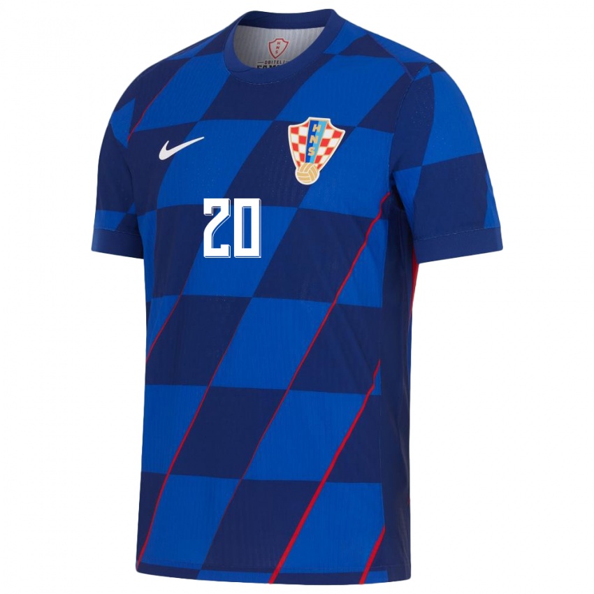 Niño Camiseta Croacia Simun Mikolcic #20 Azul 2ª Equipación 24-26 La Camisa Perú