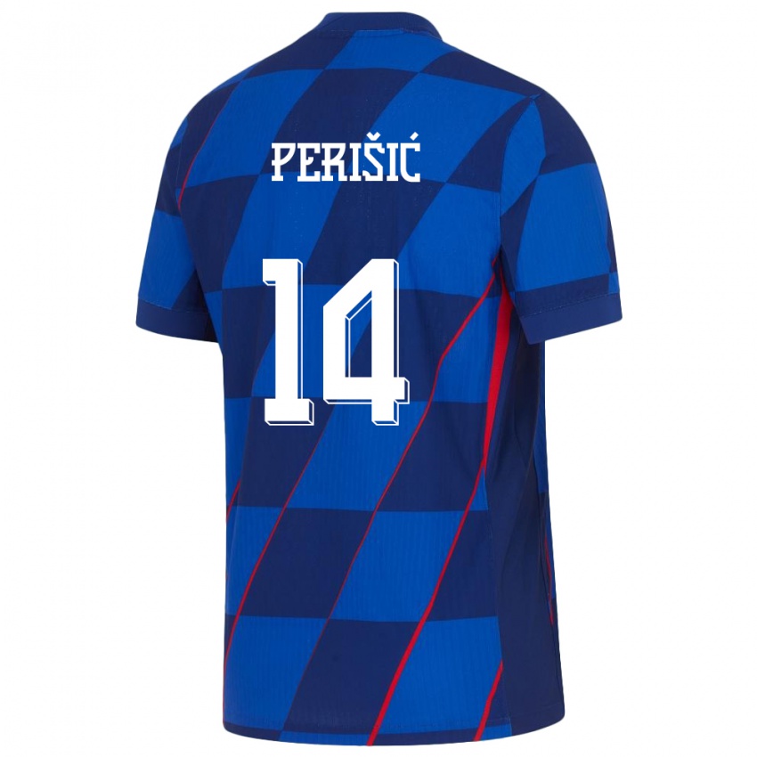 Niño Camiseta Croacia Ivan Perisic #14 Azul 2ª Equipación 24-26 La Camisa Perú