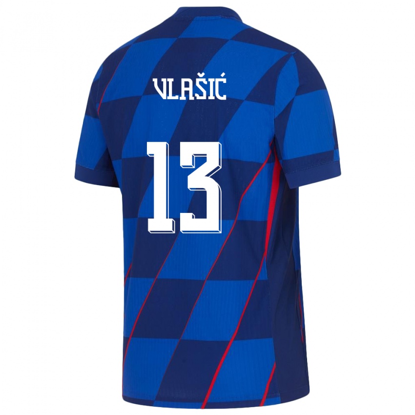 Niño Camiseta Croacia Nikola Vlasic #13 Azul 2ª Equipación 24-26 La Camisa Perú