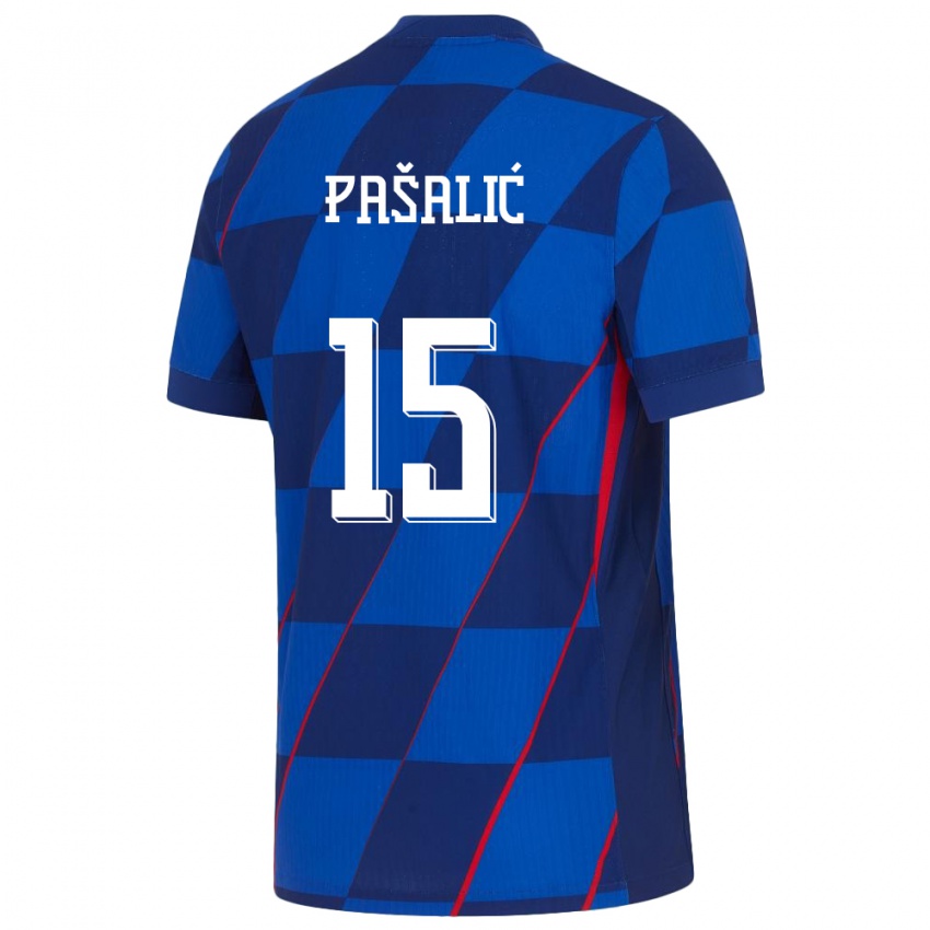 Niño Camiseta Croacia Mario Pasalic #15 Azul 2ª Equipación 24-26 La Camisa Perú