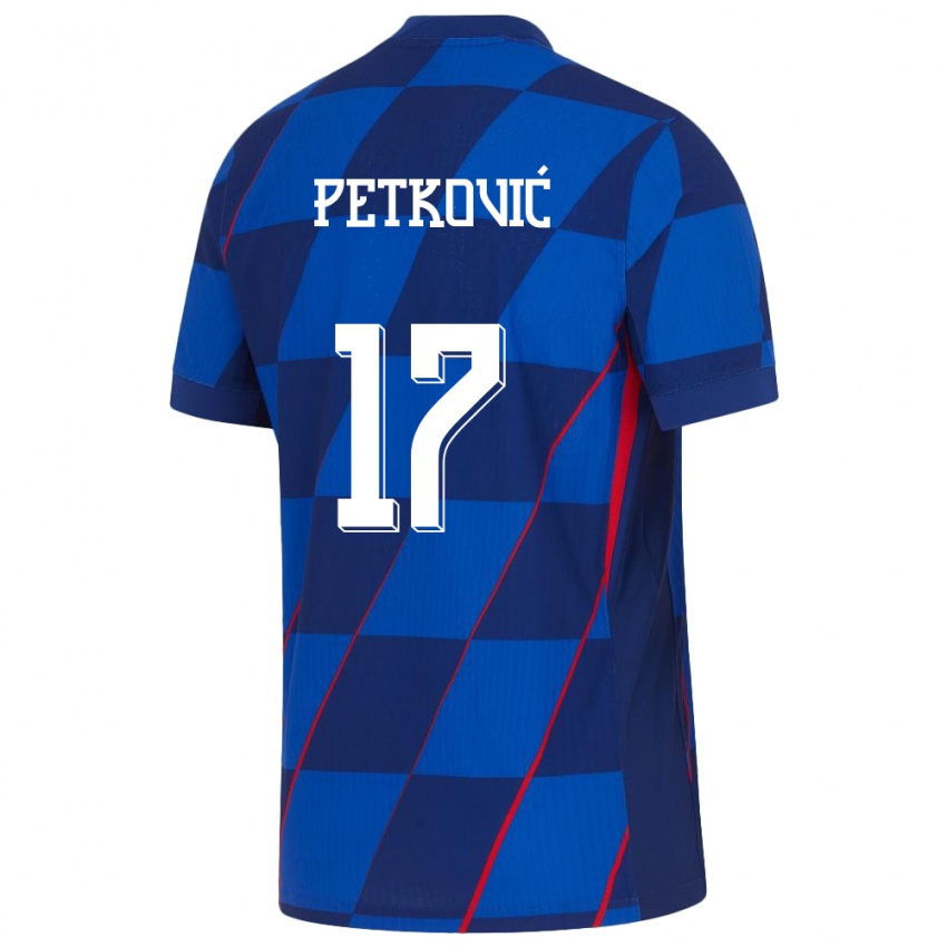 Niño Camiseta Croacia Bruno Petkovic #17 Azul 2ª Equipación 24-26 La Camisa Perú