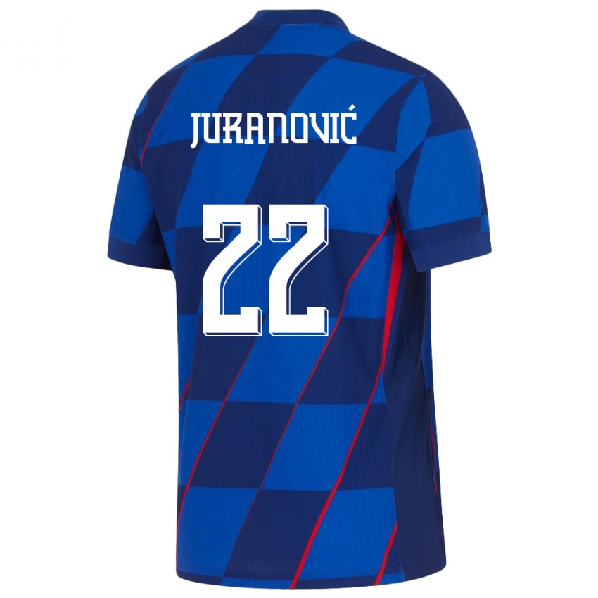 Niño Camiseta Croacia Josip Juranovic #22 Azul 2ª Equipación 24-26 La Camisa Perú