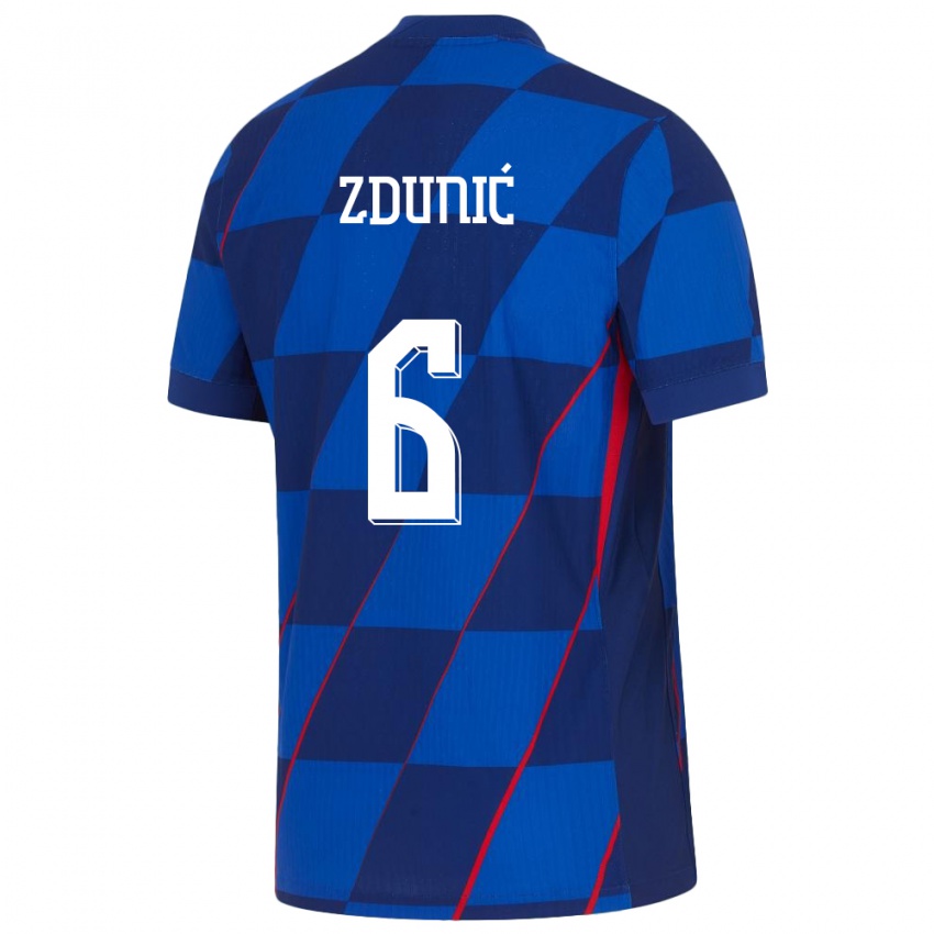 Niño Camiseta Croacia Lea Zdunic #6 Azul 2ª Equipación 24-26 La Camisa Perú