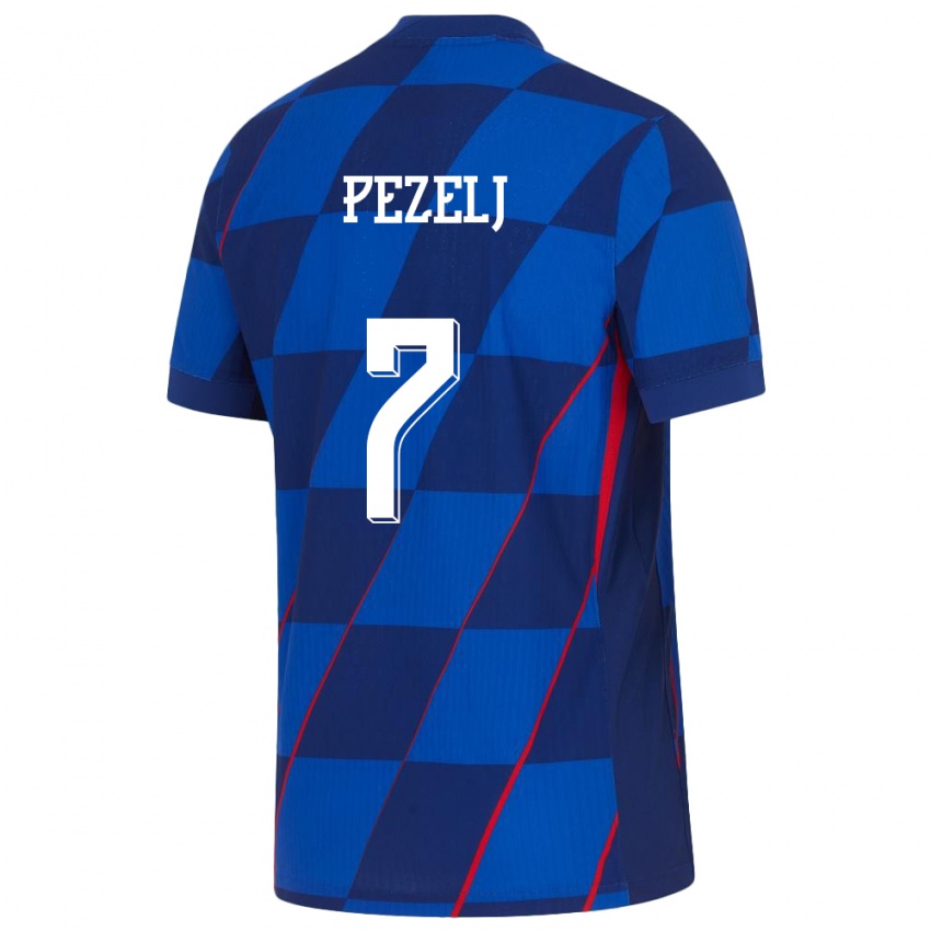 Niño Camiseta Croacia Petra Pezelj #7 Azul 2ª Equipación 24-26 La Camisa Perú