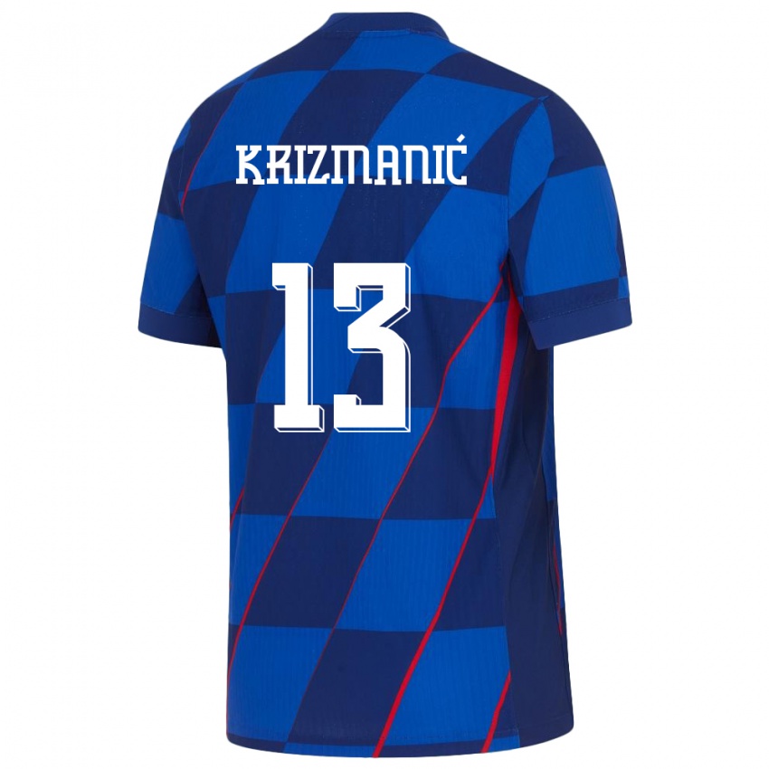 Niño Camiseta Croacia Kresimir Krizmanic #13 Azul 2ª Equipación 24-26 La Camisa Perú