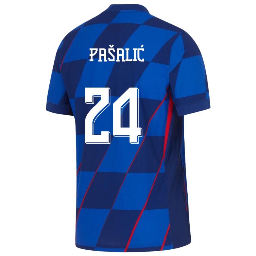 Niño Camiseta Croacia Marco Pasalic #24 Azul 2ª Equipación 24-26 La Camisa Perú