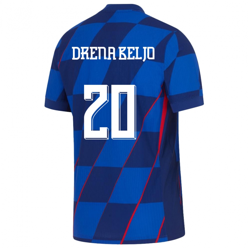 Niño Camiseta Croacia Dion Drena Beljo #20 Azul 2ª Equipación 24-26 La Camisa Perú