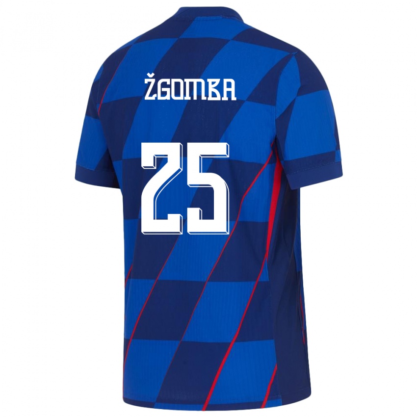 Niño Camiseta Croacia Marin Zgomba #25 Azul 2ª Equipación 24-26 La Camisa Perú