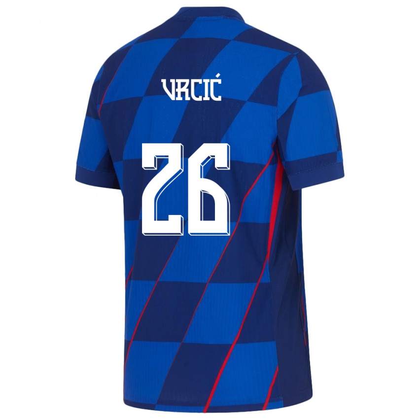 Niño Camiseta Croacia Jere Vrcic #26 Azul 2ª Equipación 24-26 La Camisa Perú