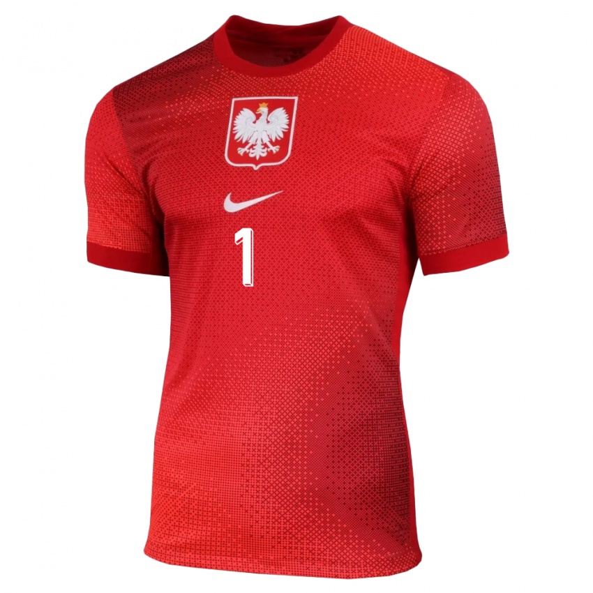 Niño Camiseta Polonia Wojciech Szczesny #1 Rojo 2ª Equipación 24-26 La Camisa Perú